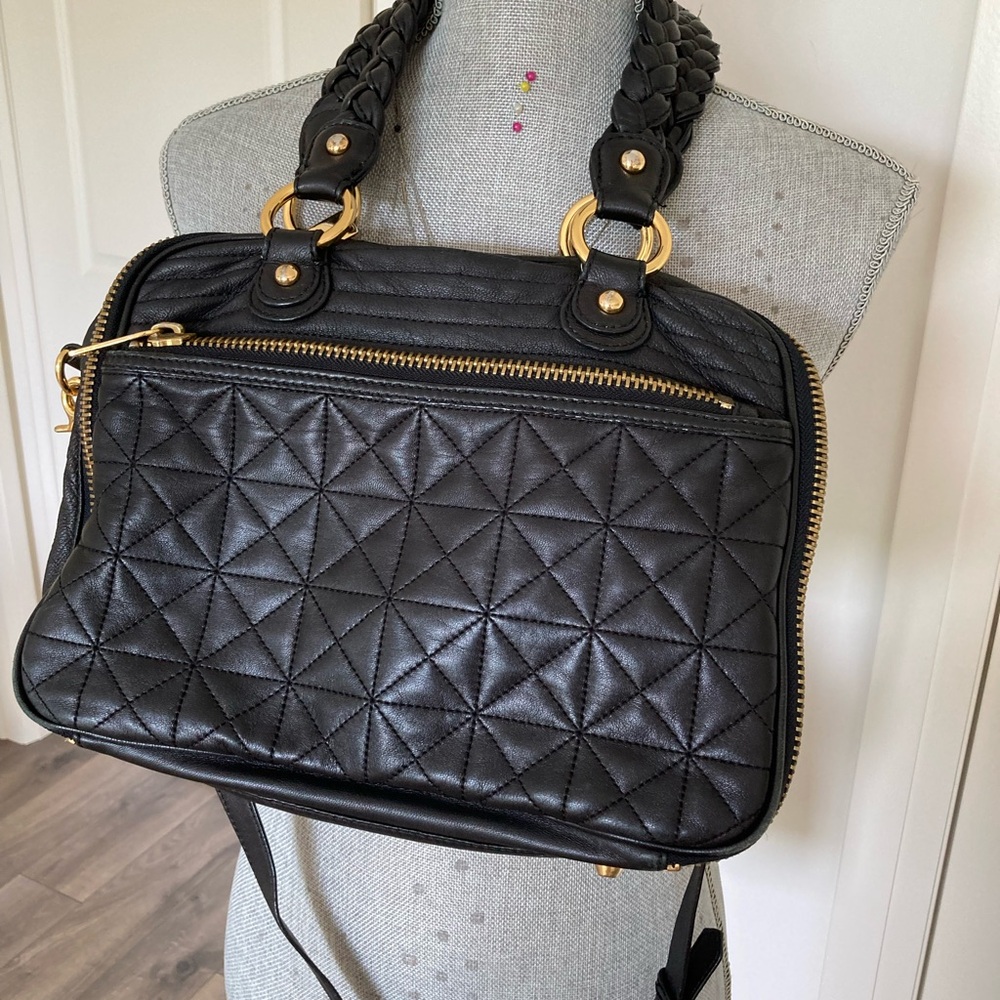 Dooney & Bourke Black and Gold Quilted Shoulder Bag